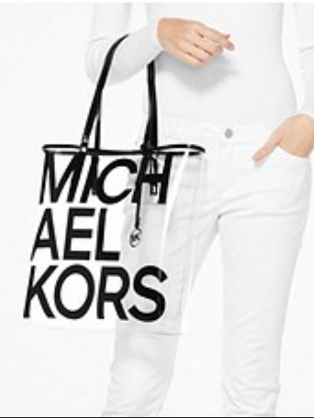 Michael Kors Navy Logo Clear Tote Bag - Picture 2 of 4